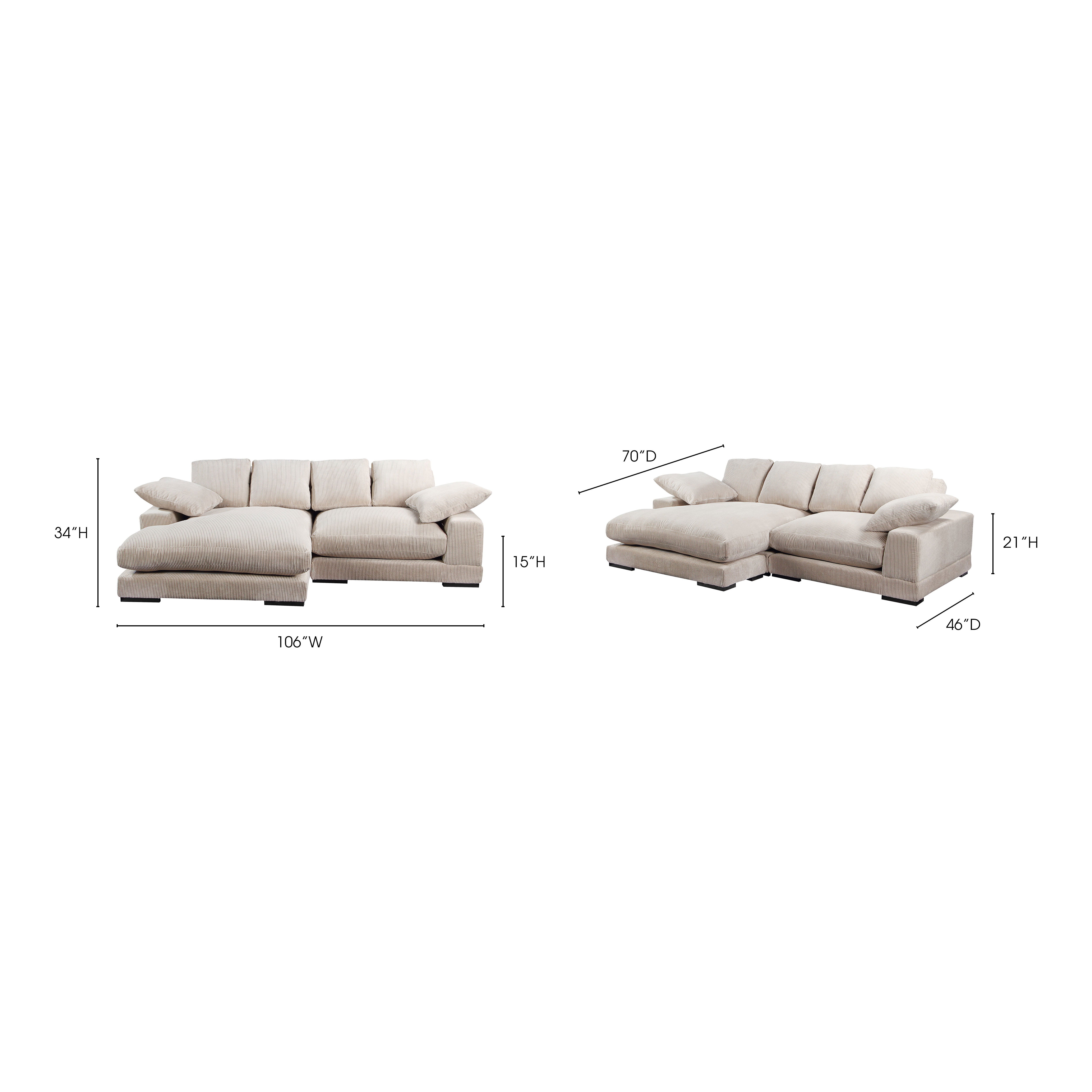 Plunge Sectional Cappuccino, Sectional Sofa by Moe's Home, 106" width x 34" height x 46" depth View 8