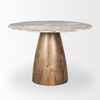 Allyson Round Medium Brown with Pink Marble Pedestal Dining Table thumbnail 3