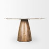 Allyson 54' Round Pedestal Dining Table | Savar Pink Marble & Brown Wood | Seats 6, by Mercana, 54" length x 54" width x 30" height thumbnail 7