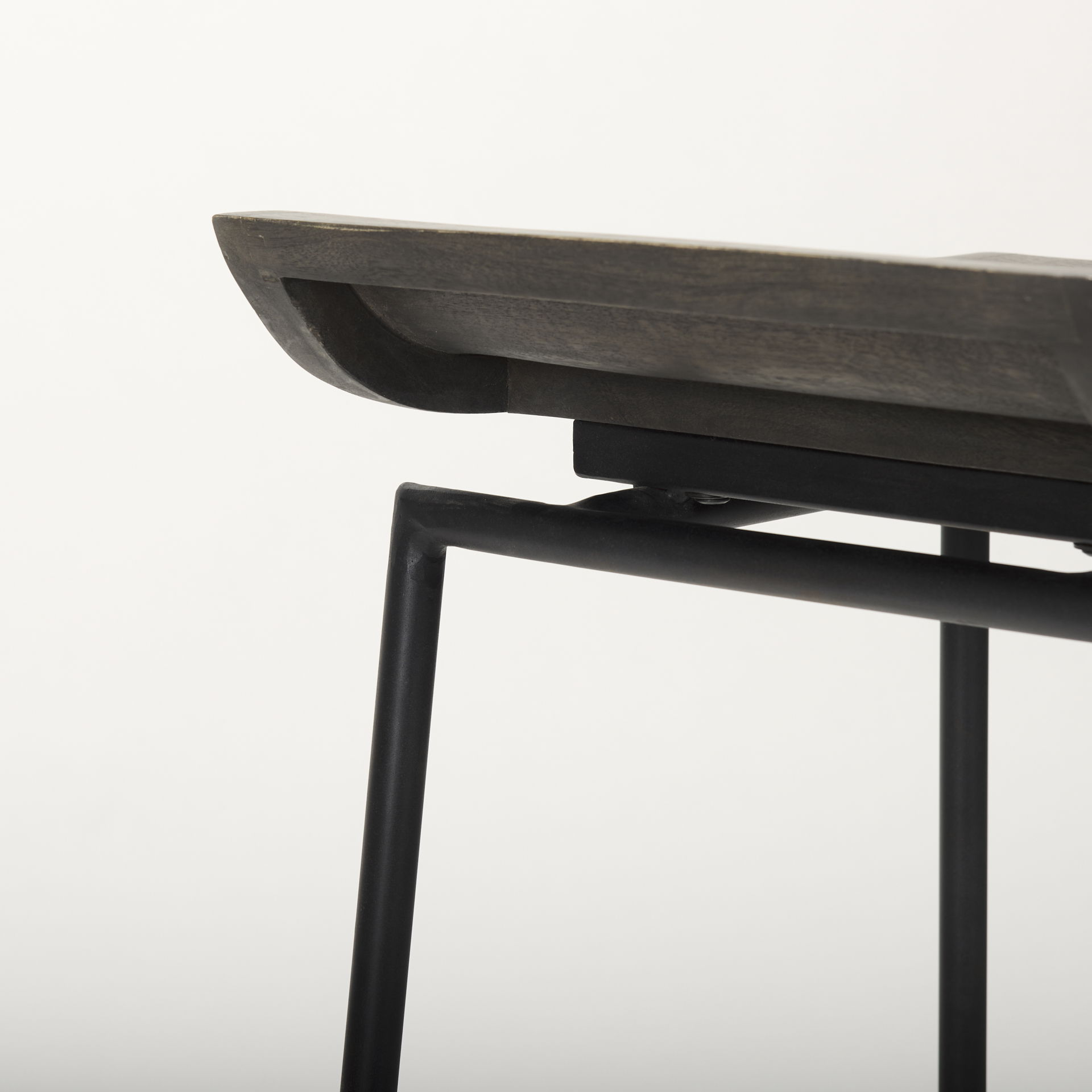 Givens 24.25'H Seat Height Black Wood Seat Black Frame Stool, Counter & Bar Stool by Mercana, 14.1" length x 15.8" width x 26" height View 10