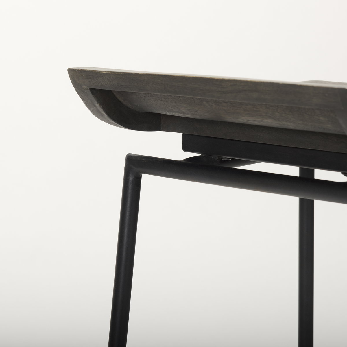 Givens Low Back 26in Seat Counter Stool | Black Wood with Black Metal, Counter & Bar Stool by Mercana, 14.1" length x 15.8" width x 26" height View 10