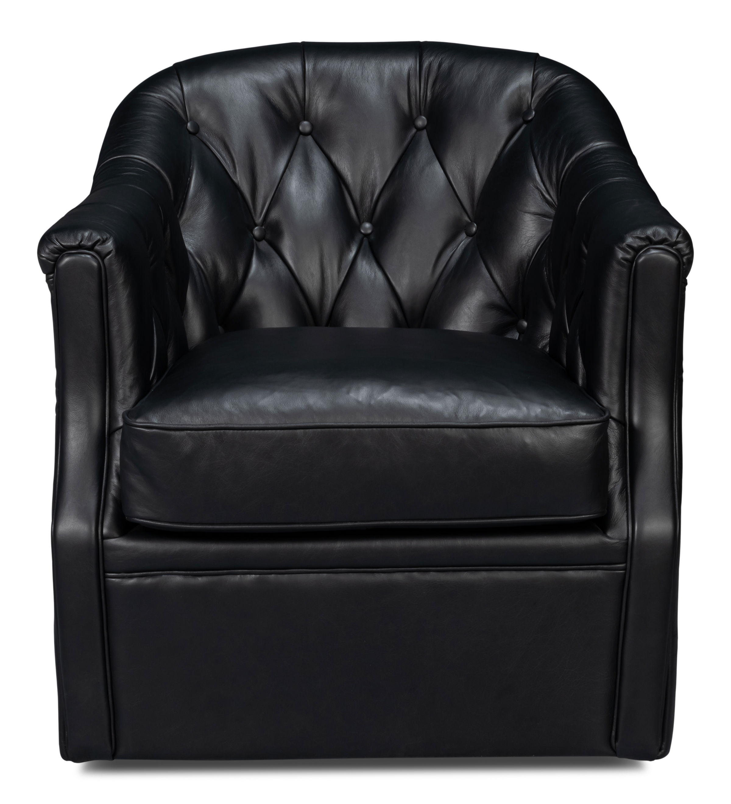 Coolidge Leather Swivel Chair, Black large image 