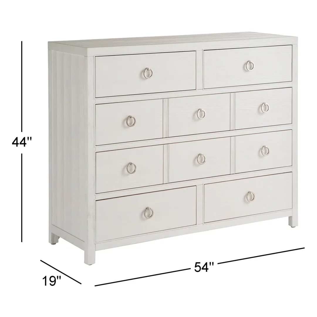 Pacific Grove 6 - Drawer Solid Wood Dresser, by Universal Furniture, 54" width x 44" height x 19" depth View 6