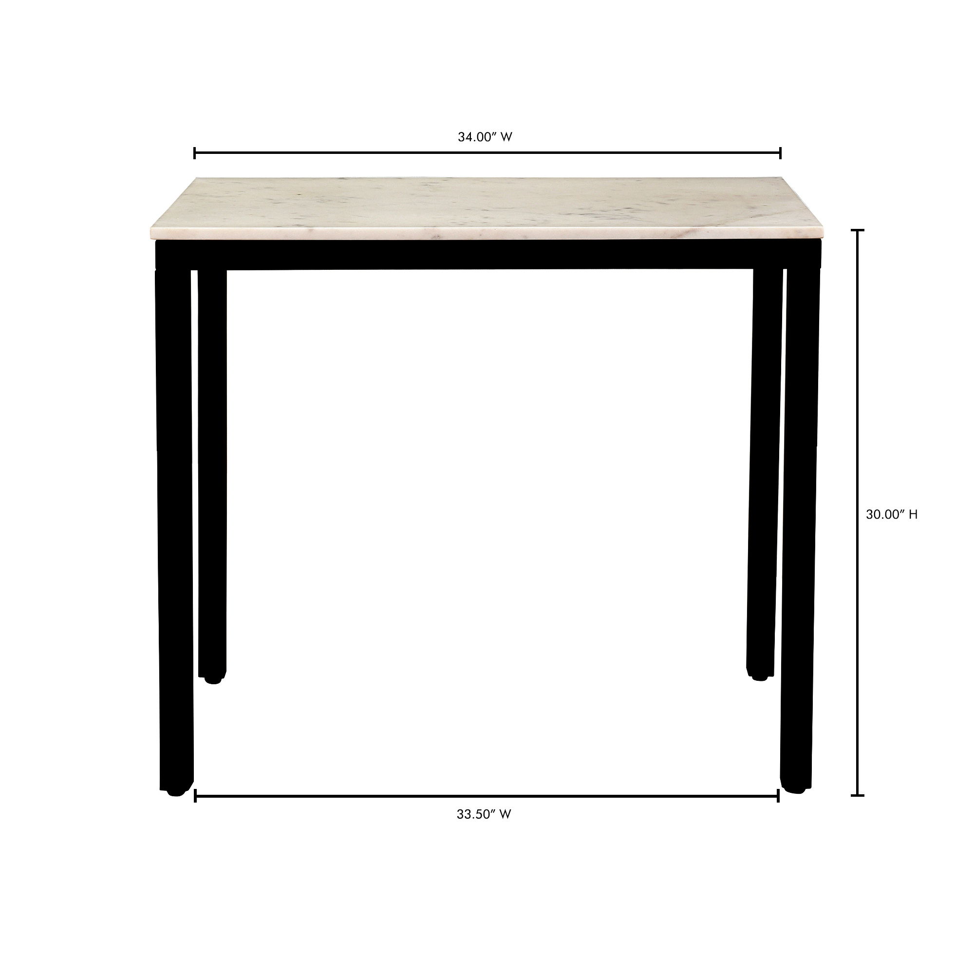 Parson Marble Mini Desk White, by Moe's Home, 34" width x 30" height x 20" depth View 10