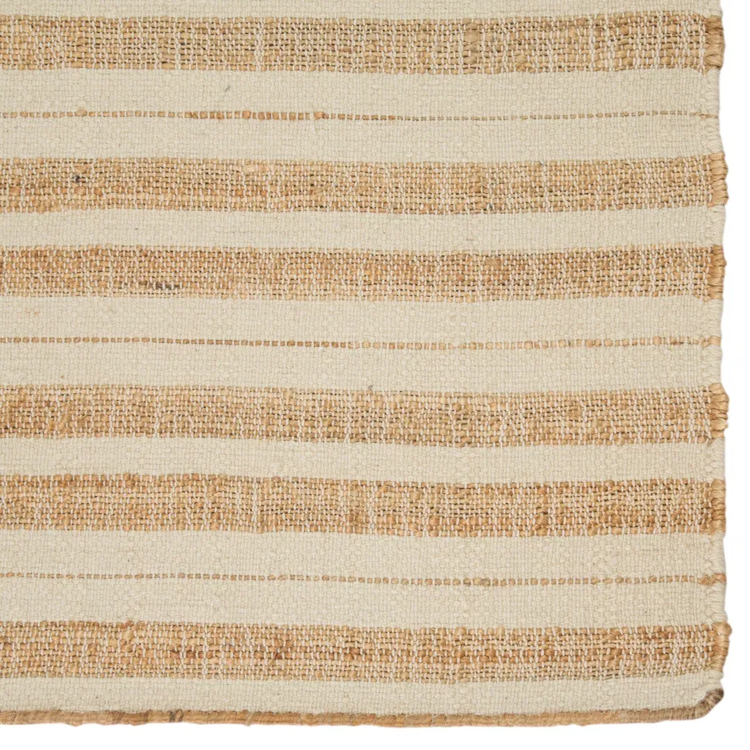 Rey Natural Striped Tan/ Ivory Area Rug large image 
