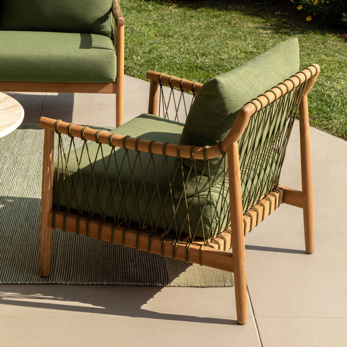 Tahoe Outdoor Sofa Chair Green, Accent Chair by Dovetail, 31" width x 33.46" height x 30.7" depth View 7