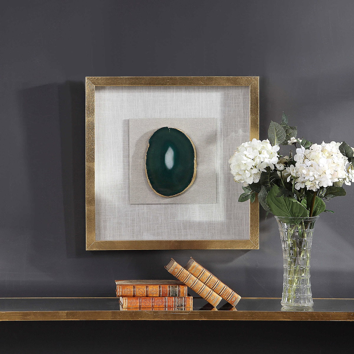 Keeva Agate Stone Shadow Box, Art by Uttermost, 19.75" width x 19.75" height x 2" depth View 2