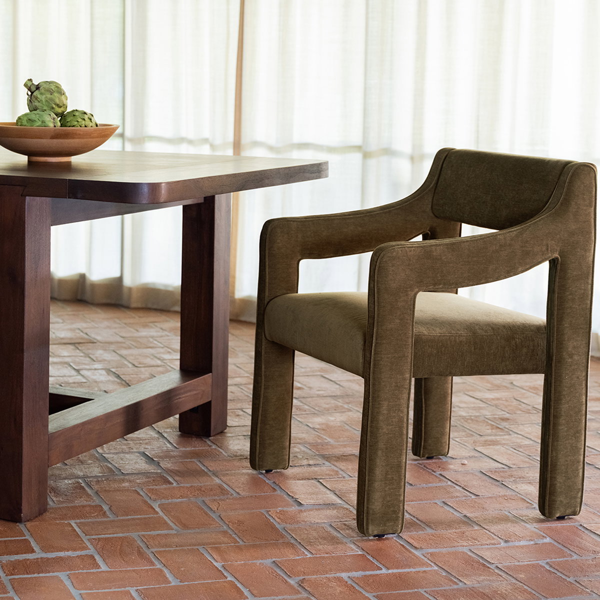 Elise Dining Chair Cedar Green, by Moe's Home, 22.8" width x 31.9" height x 22.2" depth View 10