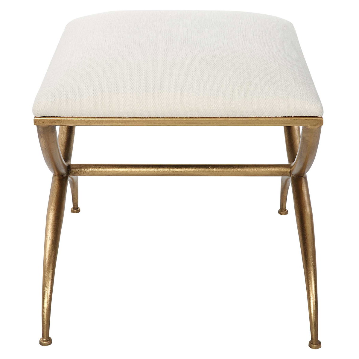Crossing Small White Bench, Furniture by Uttermost, 23.5" width x 20" height x 18" depth View 5