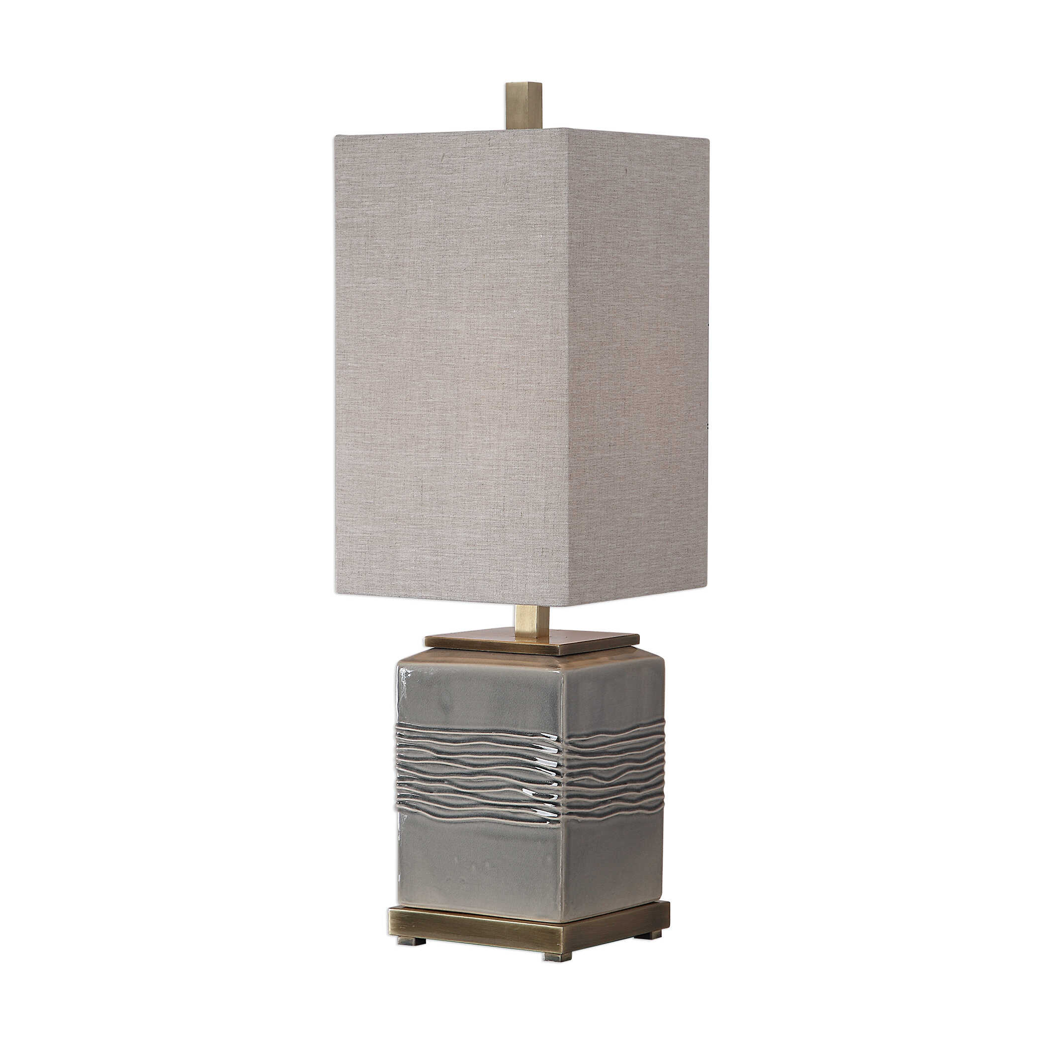 Covey Gray Glaze Buffet Lamp, by Uttermost, 10" width x 31.75" height x 10" depth View 1