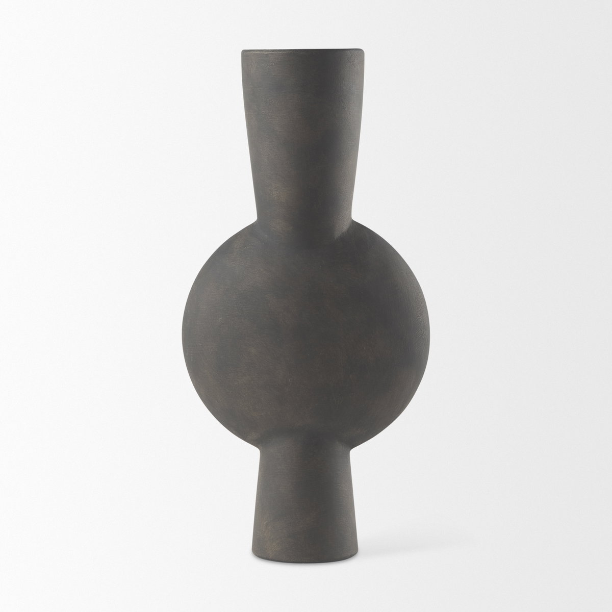 Kaz  Earthy Brown Ceramic Vase, by Mercana, 8.27" length x 3.94" width x 16.73" height View 4