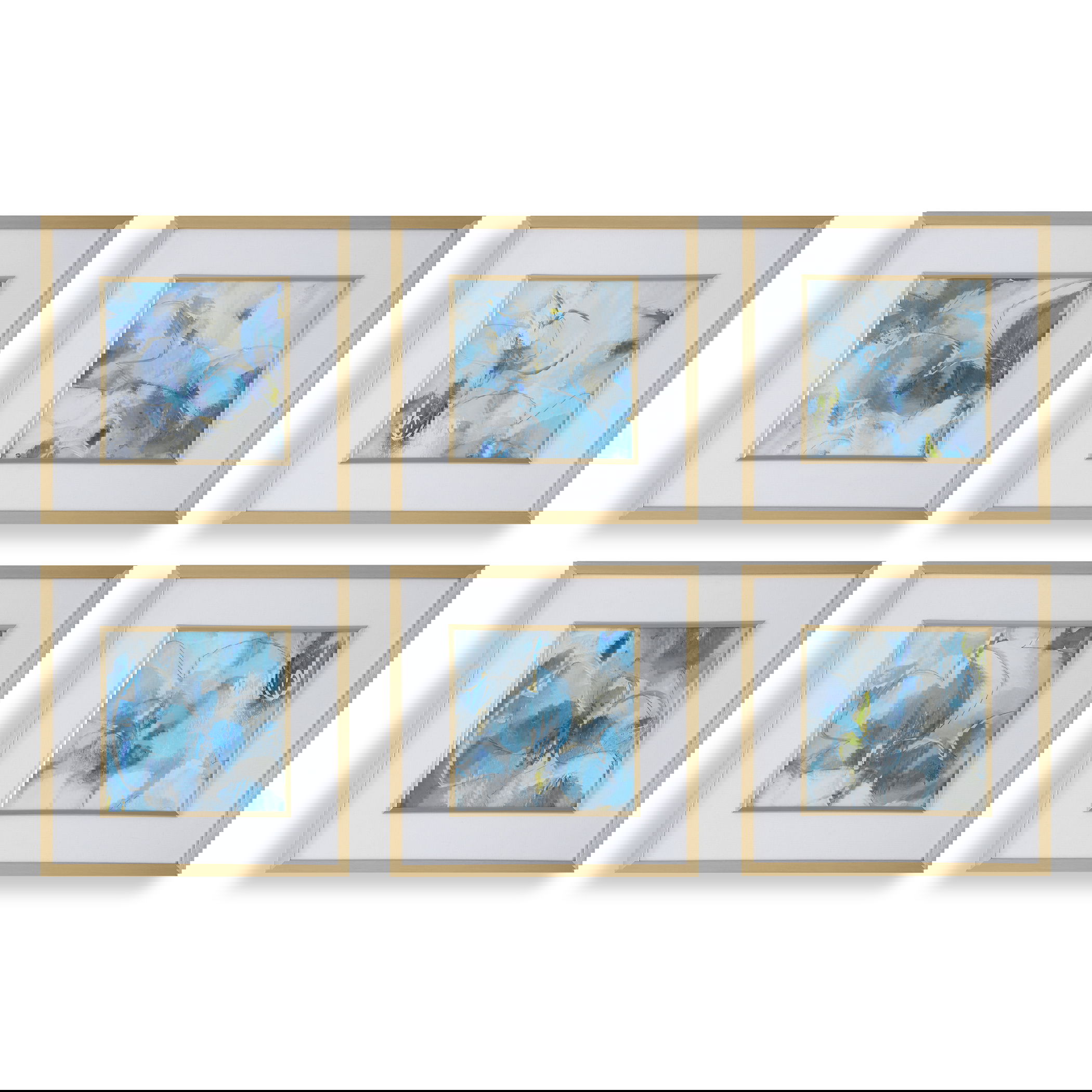 Fresh Start Blue Abstract Prints, S/6 large image 