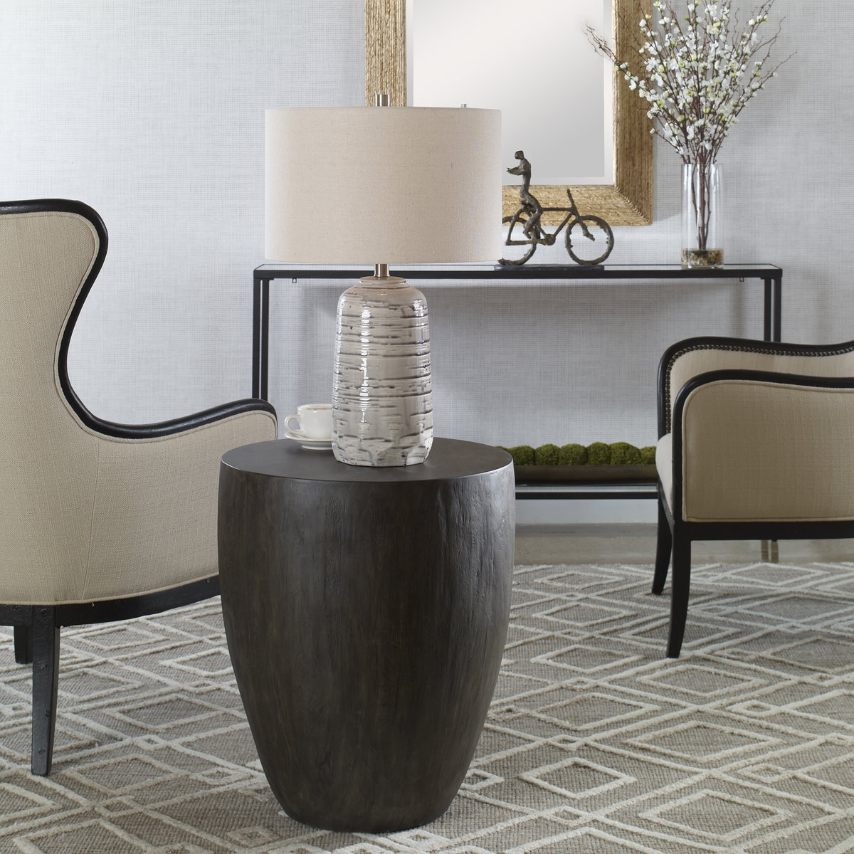 Lark Minimalist Wooden End Table, Side & End Table by Uttermost, 20" width x 24" height x 20" depth View 2
