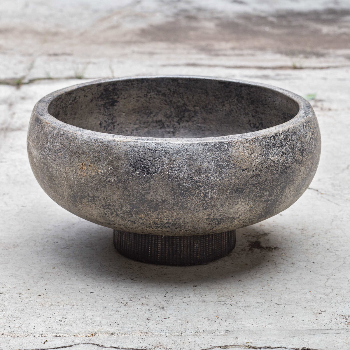 Brixton Aged Black Bowl, Decorative Tray by Uttermost, 14" width x 7" height x 14" depth View 2