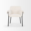 Brently Curved Back Dining Arm Chair | Cream Boucle with Metal, Dining Chair by Mercana, 24.5" length x 29.5" width x 32.5" height thumbnail 6