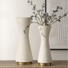 Ridgeline White Vases Set/2, by Uttermost, 6.12" width x 18.25" height x 6.12" depth thumbnail 2