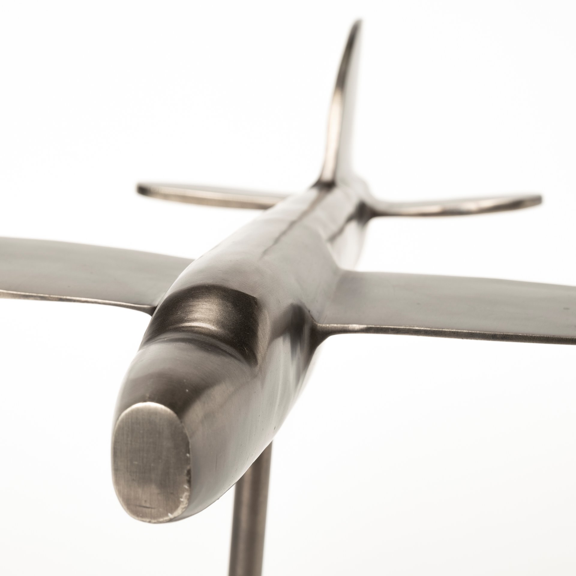 Maverick I 12L x 16W Gray Metal Bomber Plane, Decorative Object by Mercana, 11.81" length x 16.14" width x 11.02" height View 8