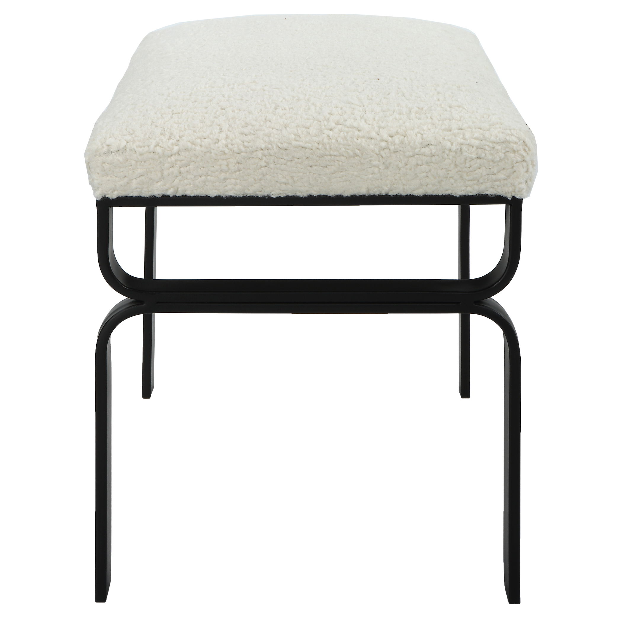 Diverge White Shearling Small Bench large image 