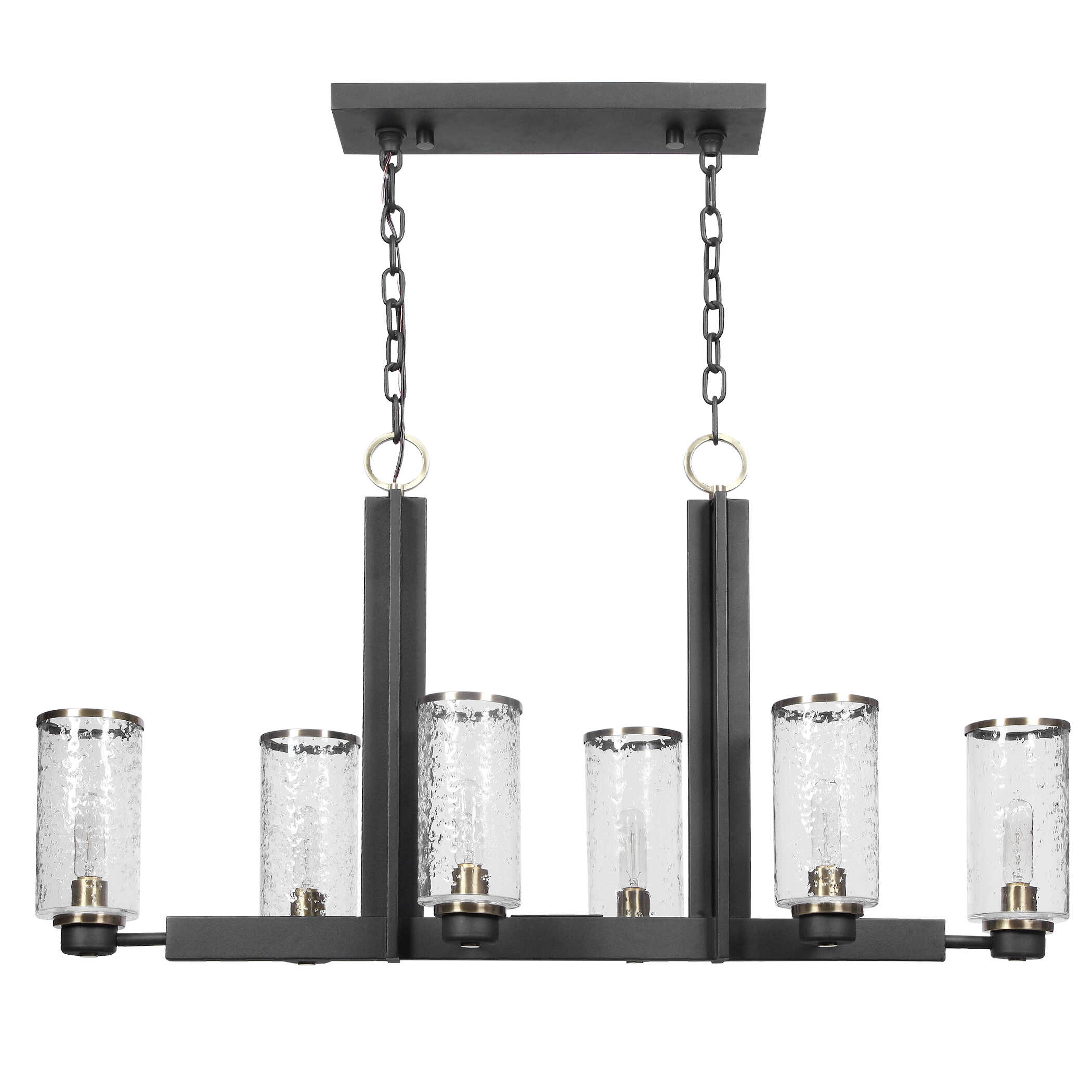 Jarsdel 6 Light Industrial Island Light, Ceiling Light by Uttermost, 44.5" width x 25" height x 11.5" depth View 3