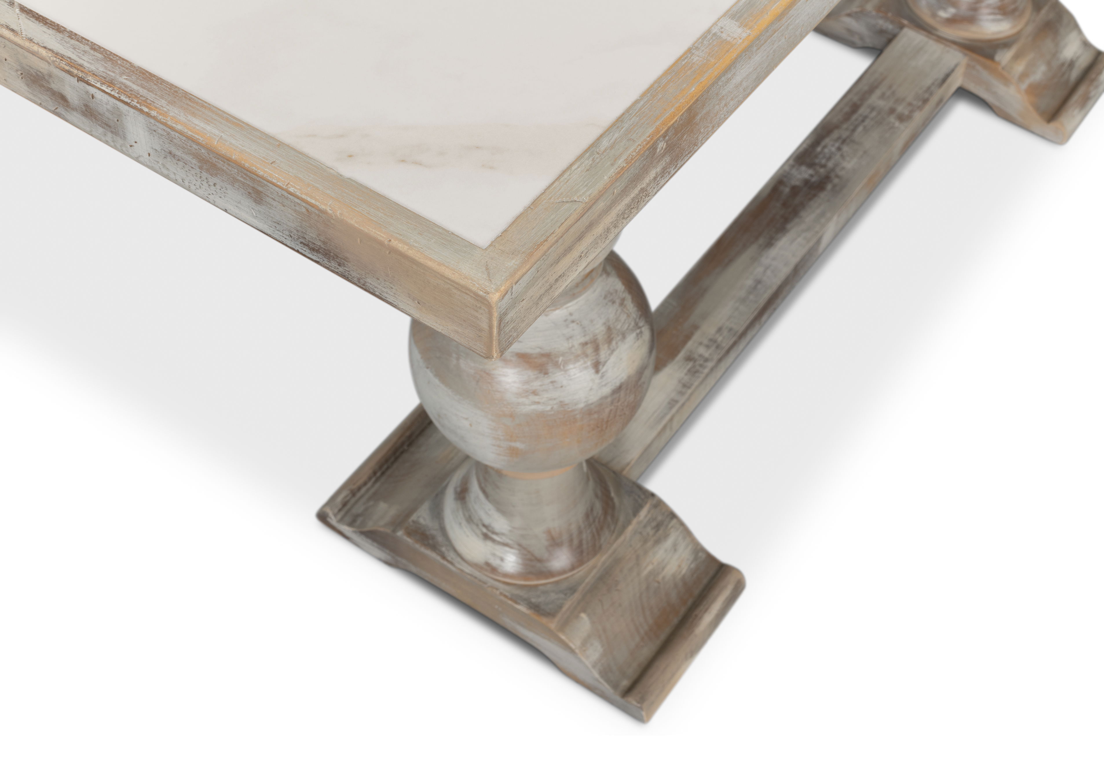 Stacy Double Pedestal Console, Console Table by Sarreid, 61" length x 15" width x 30" height View 8