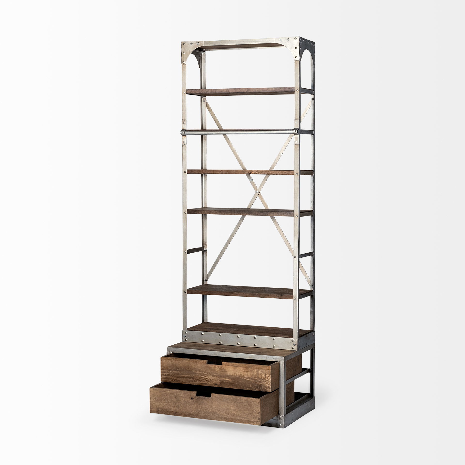 Brodie V, Shelving & Bookcase by Mercana, 32" length x 22" width x 94" height View 5