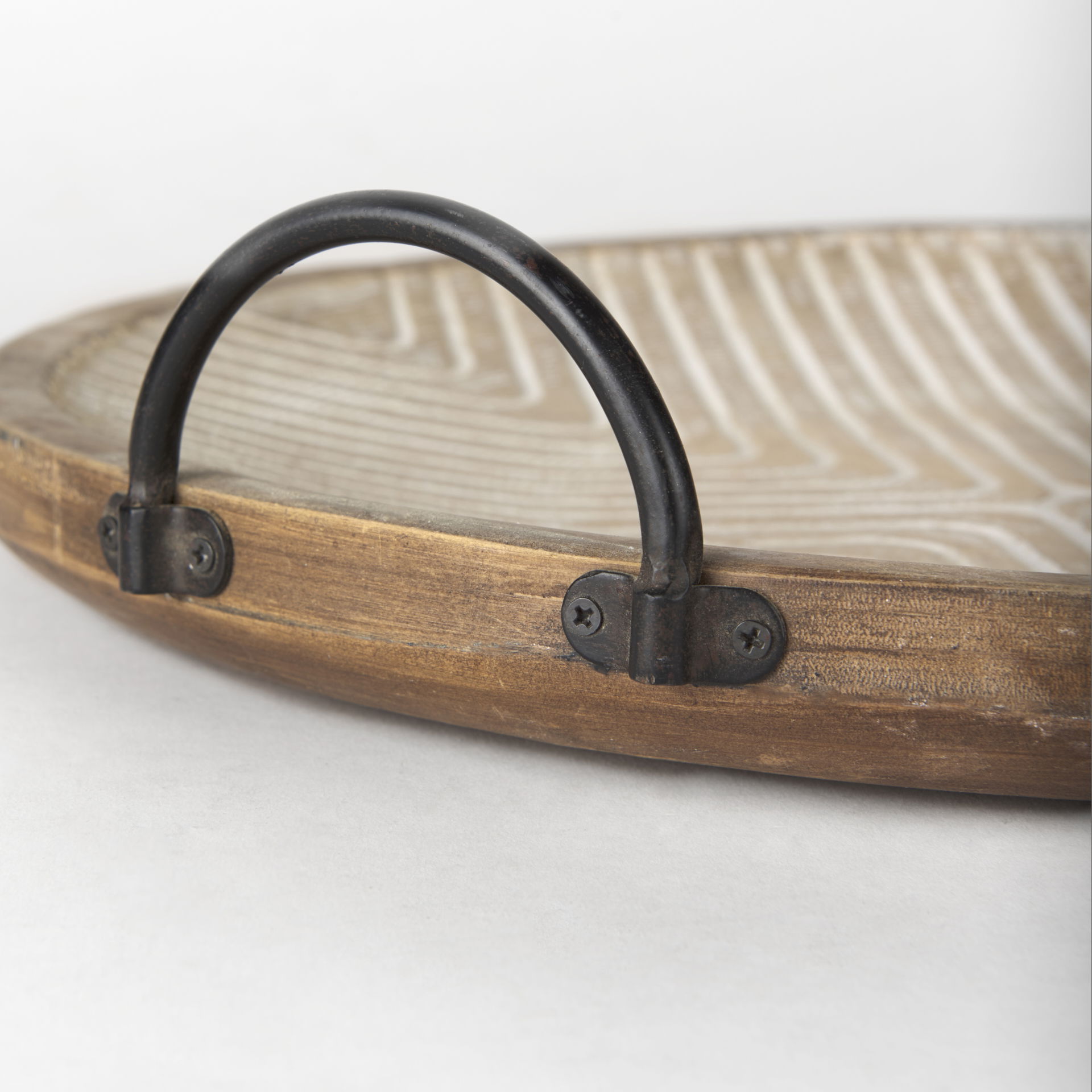 Jamila  Set of 2 Brown Wooden Tray large image 
