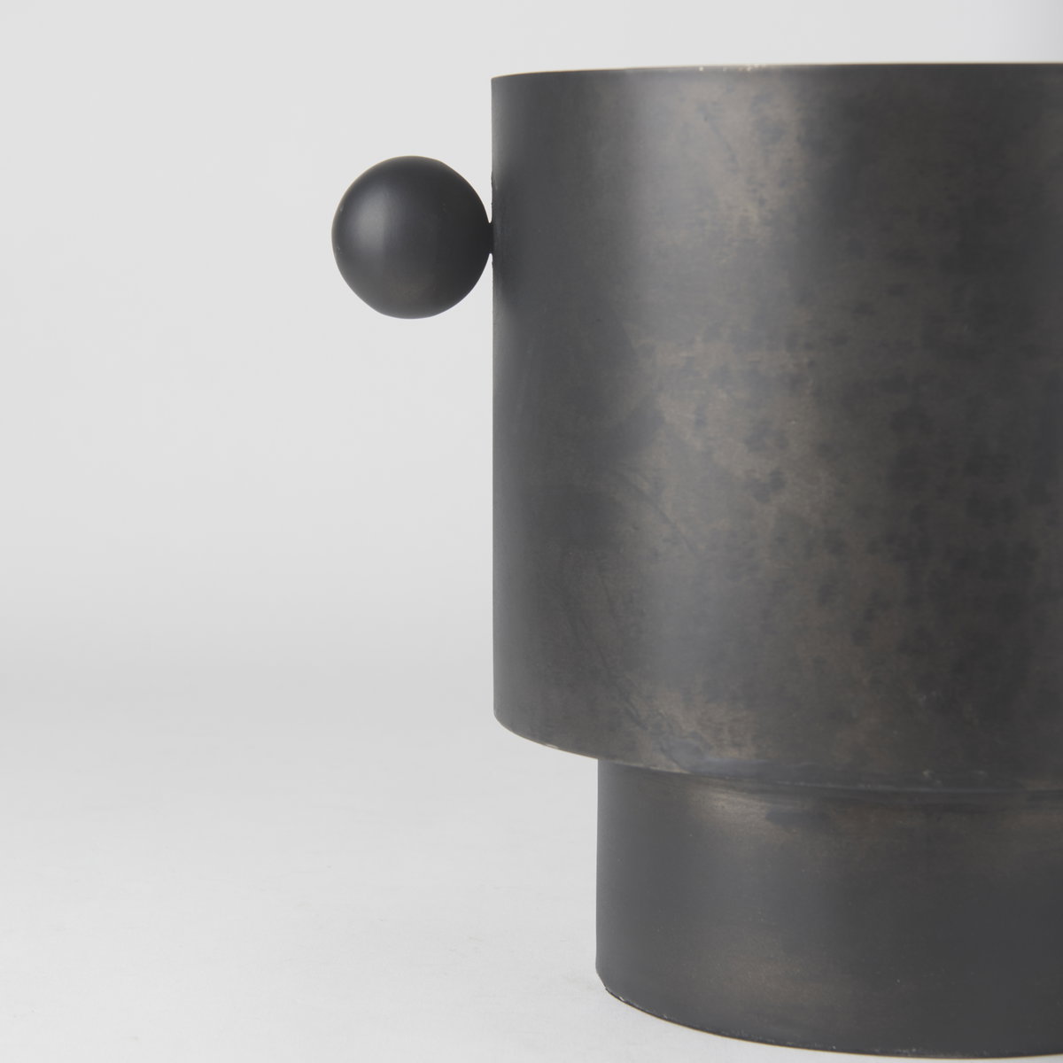 Juno 8.5H Large Black Iron Vase, by Mercana, 11" length x 8" width x 8.5" height View 10