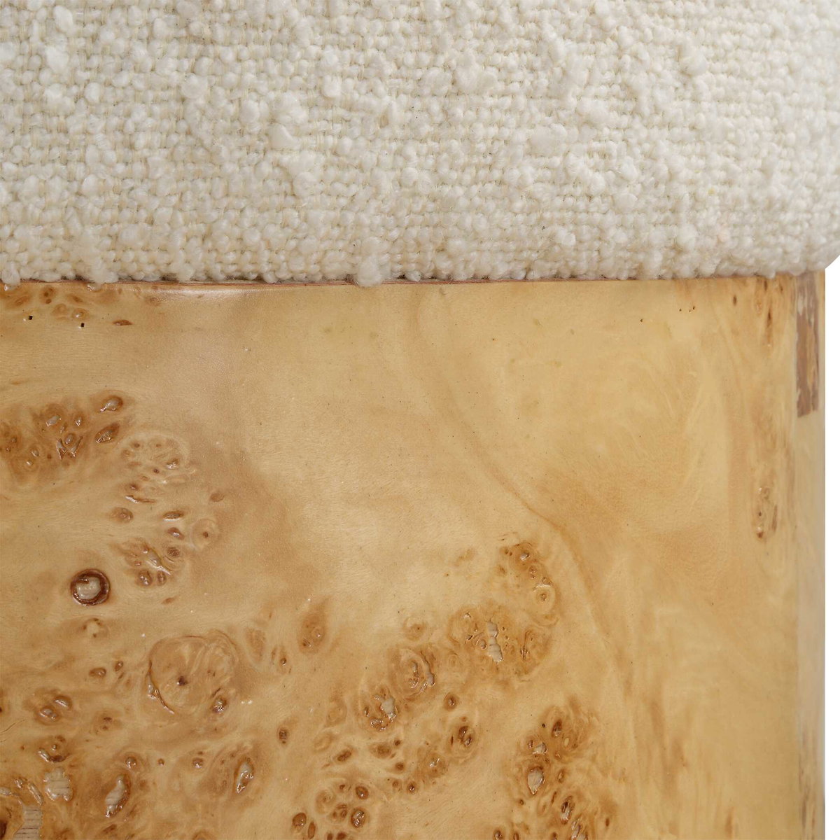 Swirls Poplar Ivory Ottoman, by Uttermost, 16" width x 17" height x 16" depth View 5