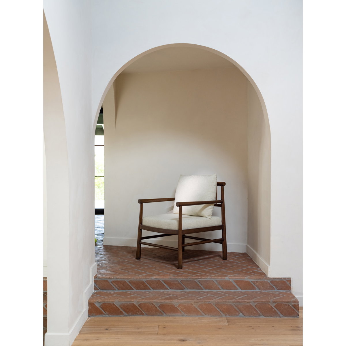 Mayne Accent Chair Cream, by Moe's Home, 26.81" width x 31.7" height x 27" depth View 10