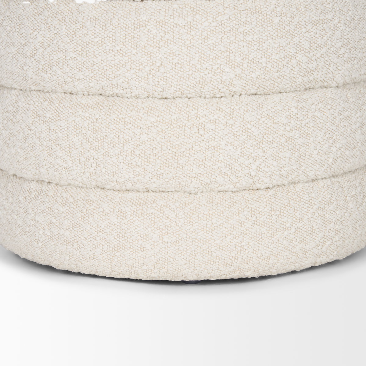 Elise Cream Boucle Upholstered Storage Ottoman, by Mercana, 18.9" length x 18.9" width x 20" height View 12
