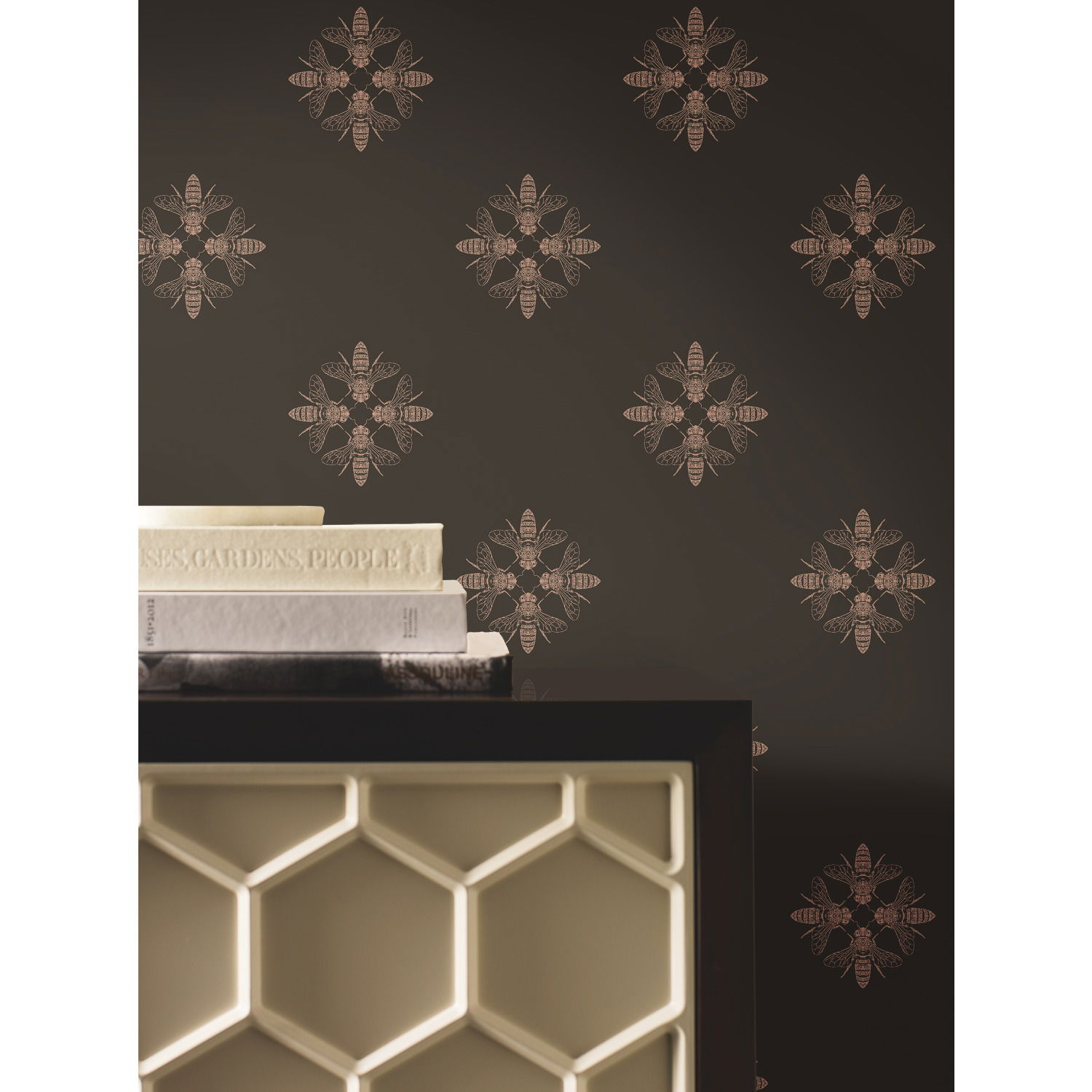 Honey Bee Gold & Black Wallpaper Honey Bee Gold & Black Wallpaper large image
