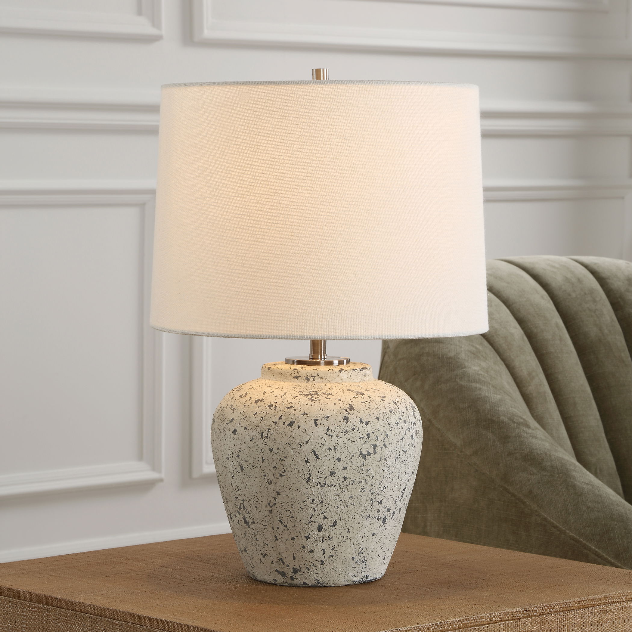 Rupture Aged Ivory Table Lamp large image 