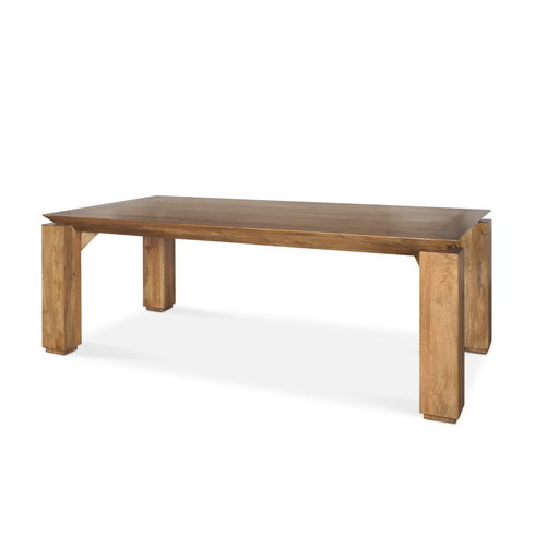 Sapphira 84"L x 42"W Rectangular Dining Table | Modern | Med Brown Wood | Seats 8