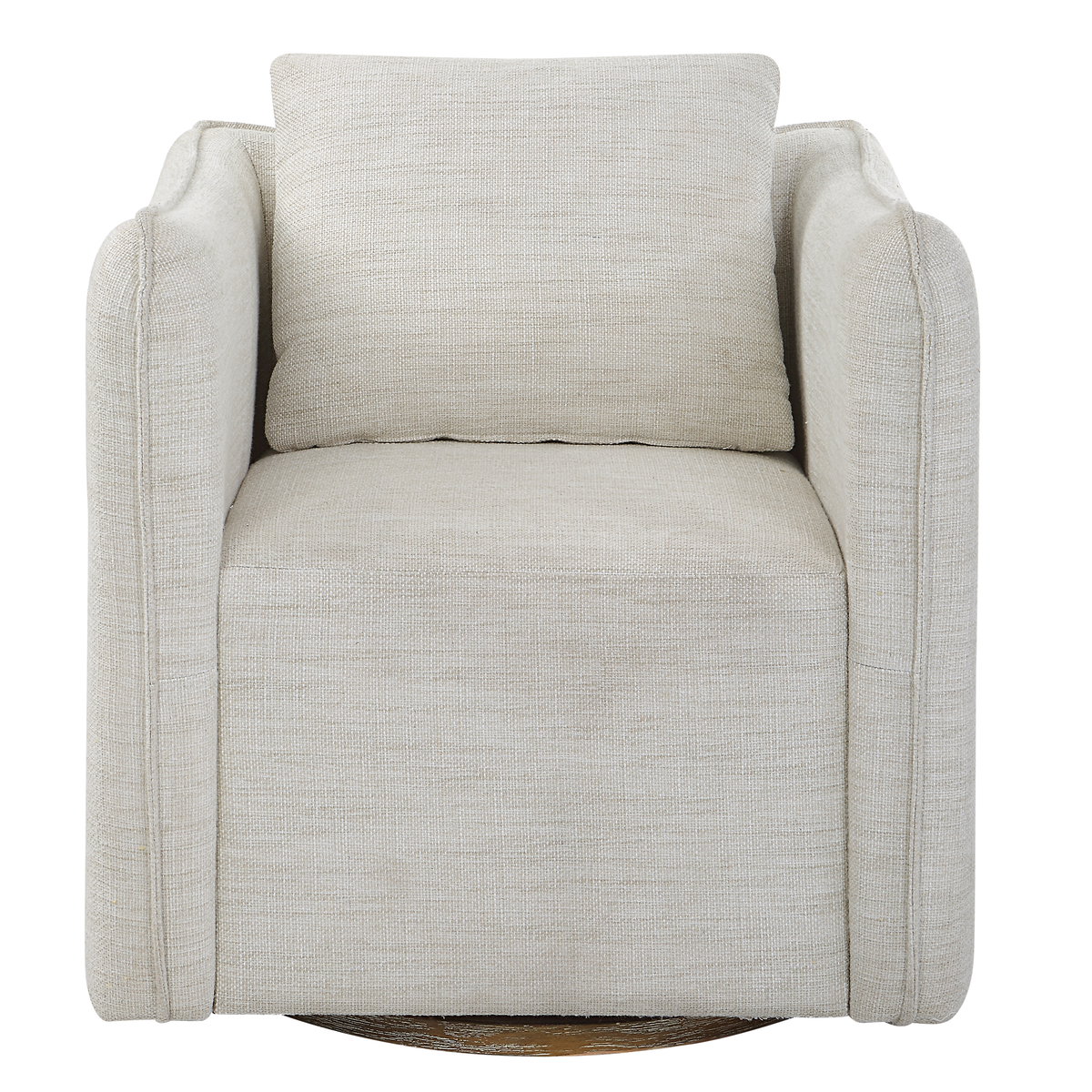 Corben White Swivel Armchair, Accent Chair by Uttermost, 30" width x 30" height x 30" depth View 1