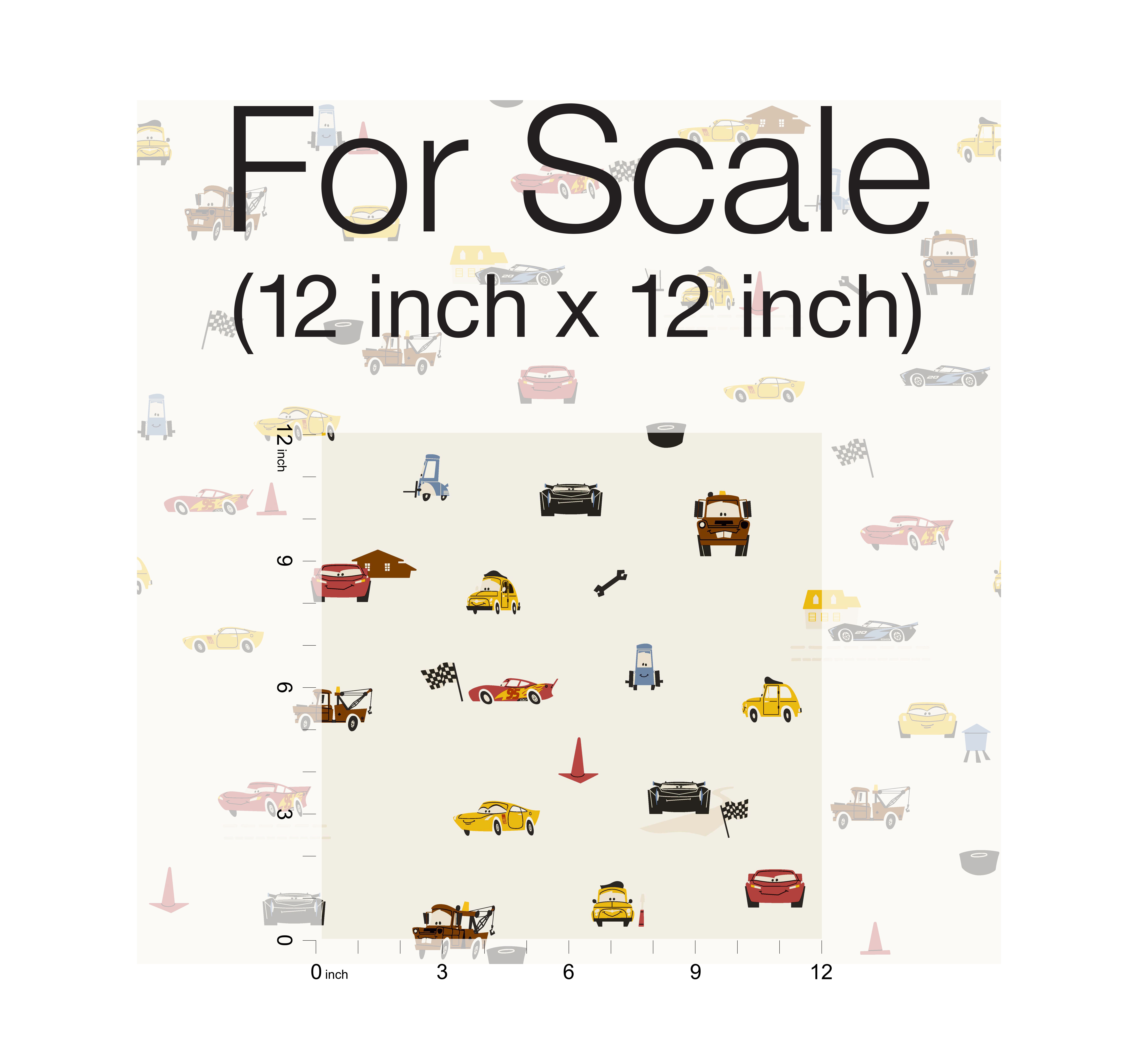 Disney & Pixar Cars Racing Spot Cream Wallpaper, by York Wall, 33' length x 1'8.5" width x 0.02" depth View 2