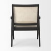 Donna Cane Back Dining Side Chair | Natural Linen with Black Wood, Dining Chair by Mercana, 21.65" length x 21.65" width x 32" height thumbnail 6