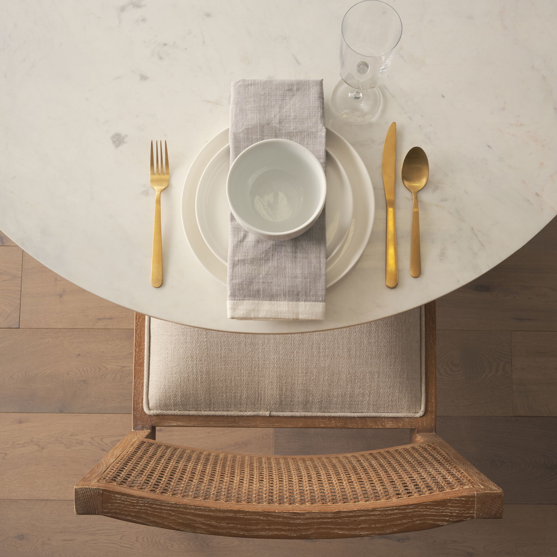 Wynn Fabric with Brown Wood Dining Chair, by Mercana, 20.47" length x 24.61" width x 34.06" height View 3