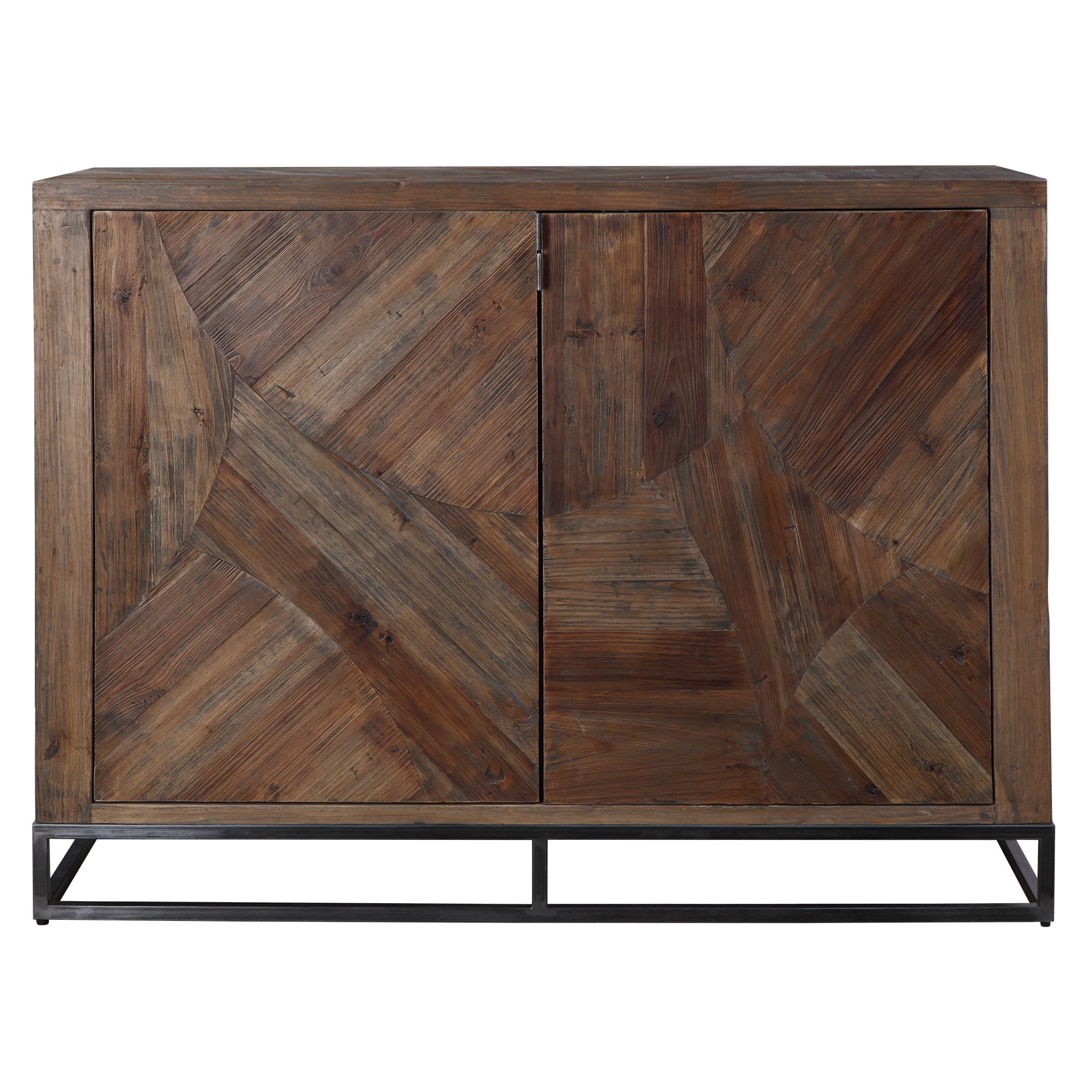 Evros Reclaimed Wood 2 Door Cabinet, Furniture by Uttermost, 52" width x 39" height x 18" depth View 1