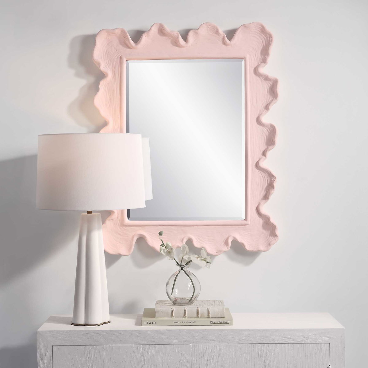 Sea Coral Pink Mirror, by Uttermost, 2'3.12" width x 2'10.25" height x 2.5" depth View 6