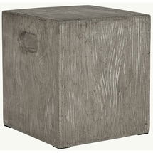 Online Designer Patio Cube Concrete 14.9" Outdoor Side Table, Dark Grey