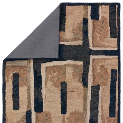 Zoe Bios By Jaipur Living Balsa HNC03 Handmade Abstract Tan and Blue Area Rug (9