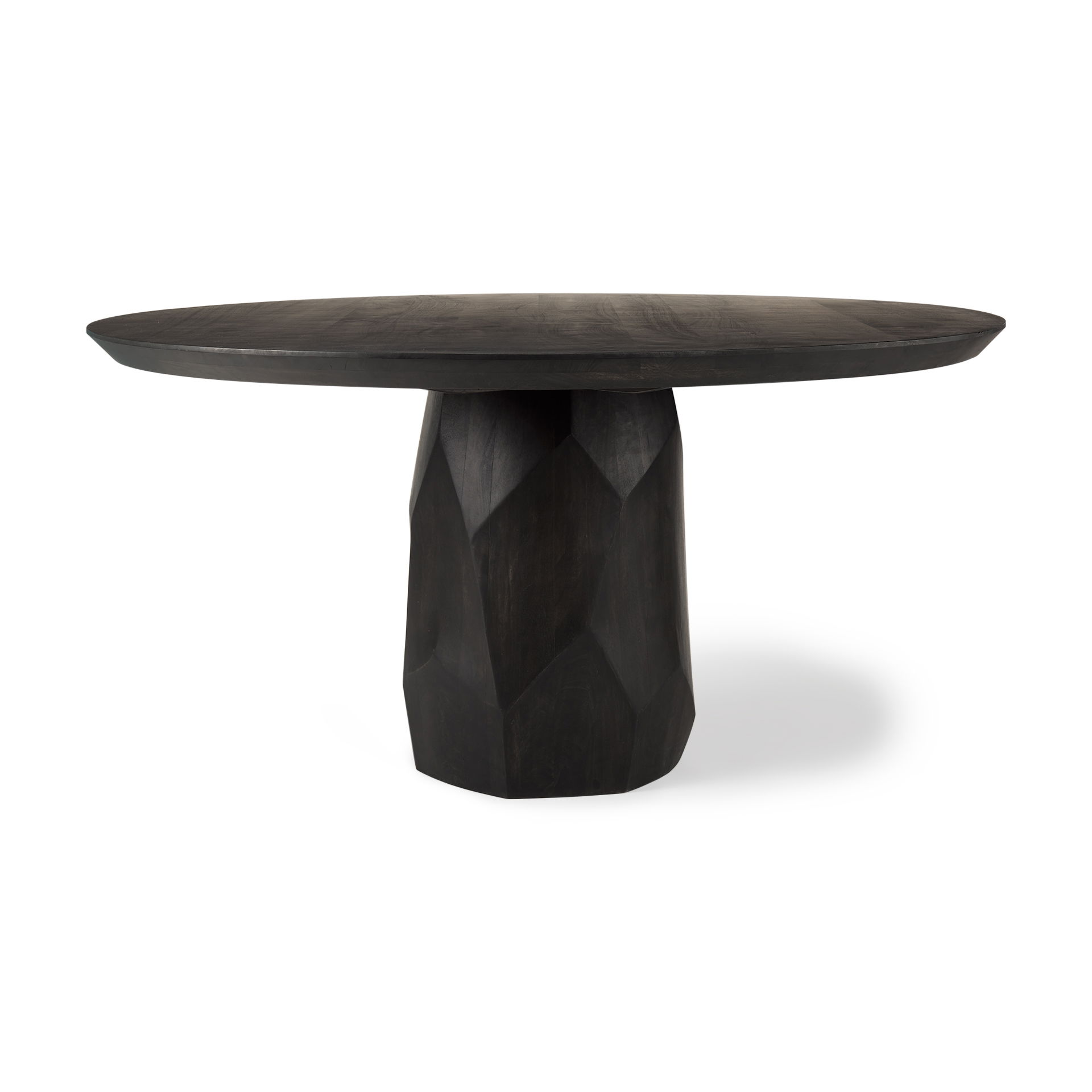 Fitzgerald 60' Round Brown Solid Wood Top & Base Dining Table large image 