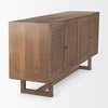 Grier Medium Brown Solid Wood with Cane Sideboard, Sideboards & Buffet by Mercana, 72" length x 18.75" width x 31.5" height thumbnail 9