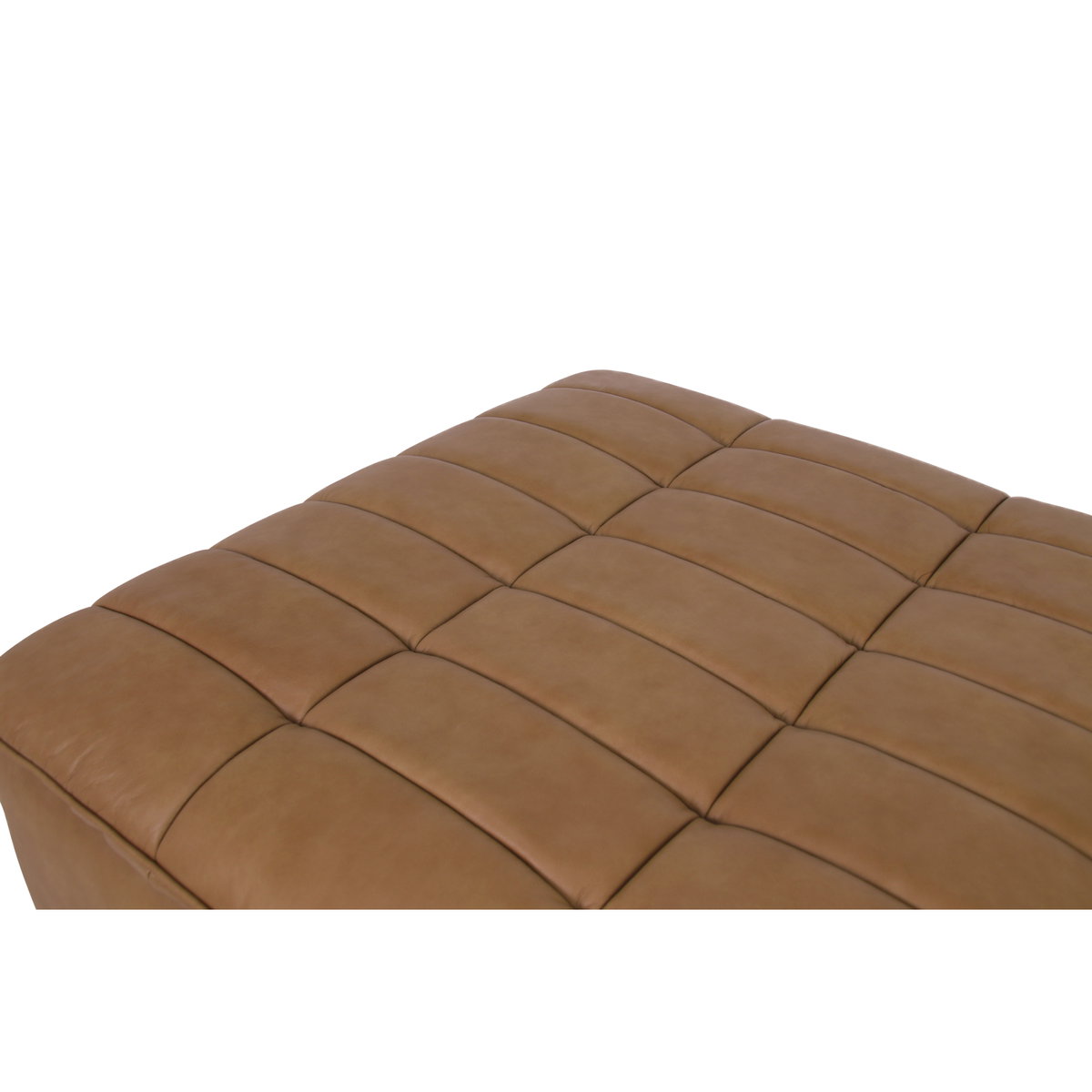 Lino Ottoman Tan Leather, by Moe's Home, 42.5" width x 17.7" height x 43.3" depth View 4