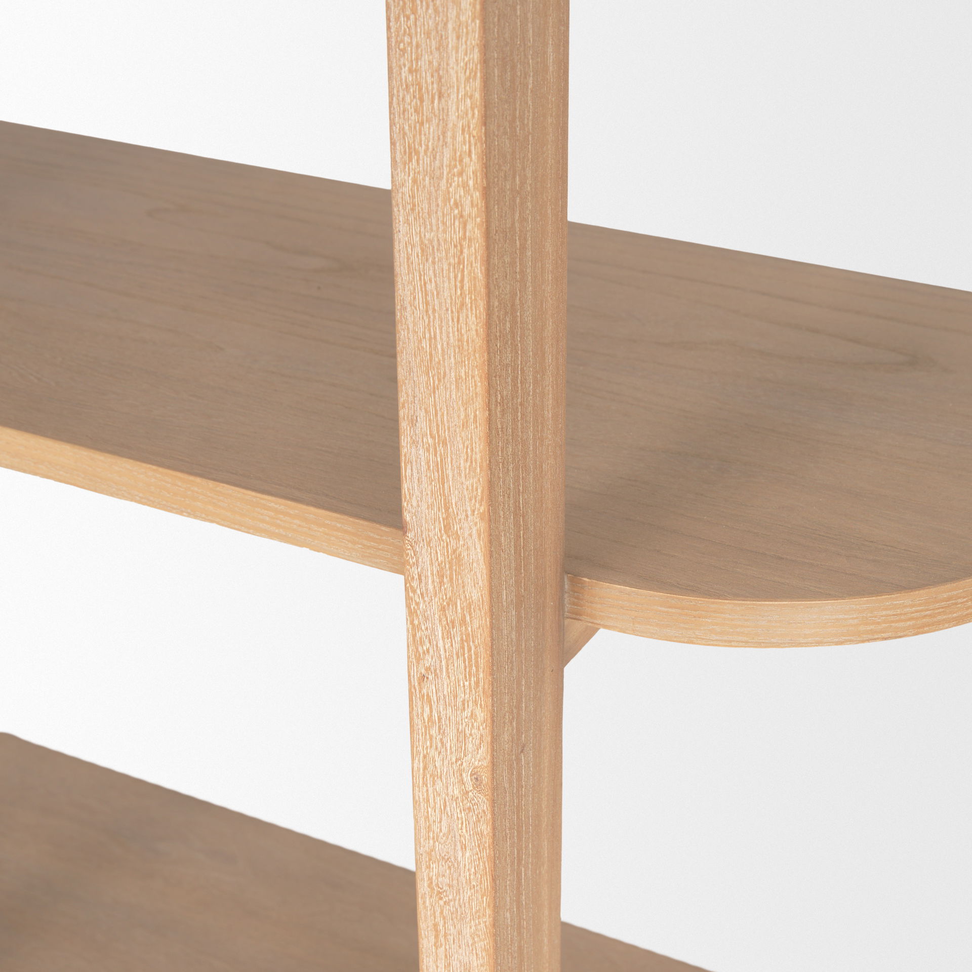 Taylin Light Brown Solid Wood Open Bookshelf, Shelving & Bookcase by Mercana, 33" length x 14" width x 83" height View 10