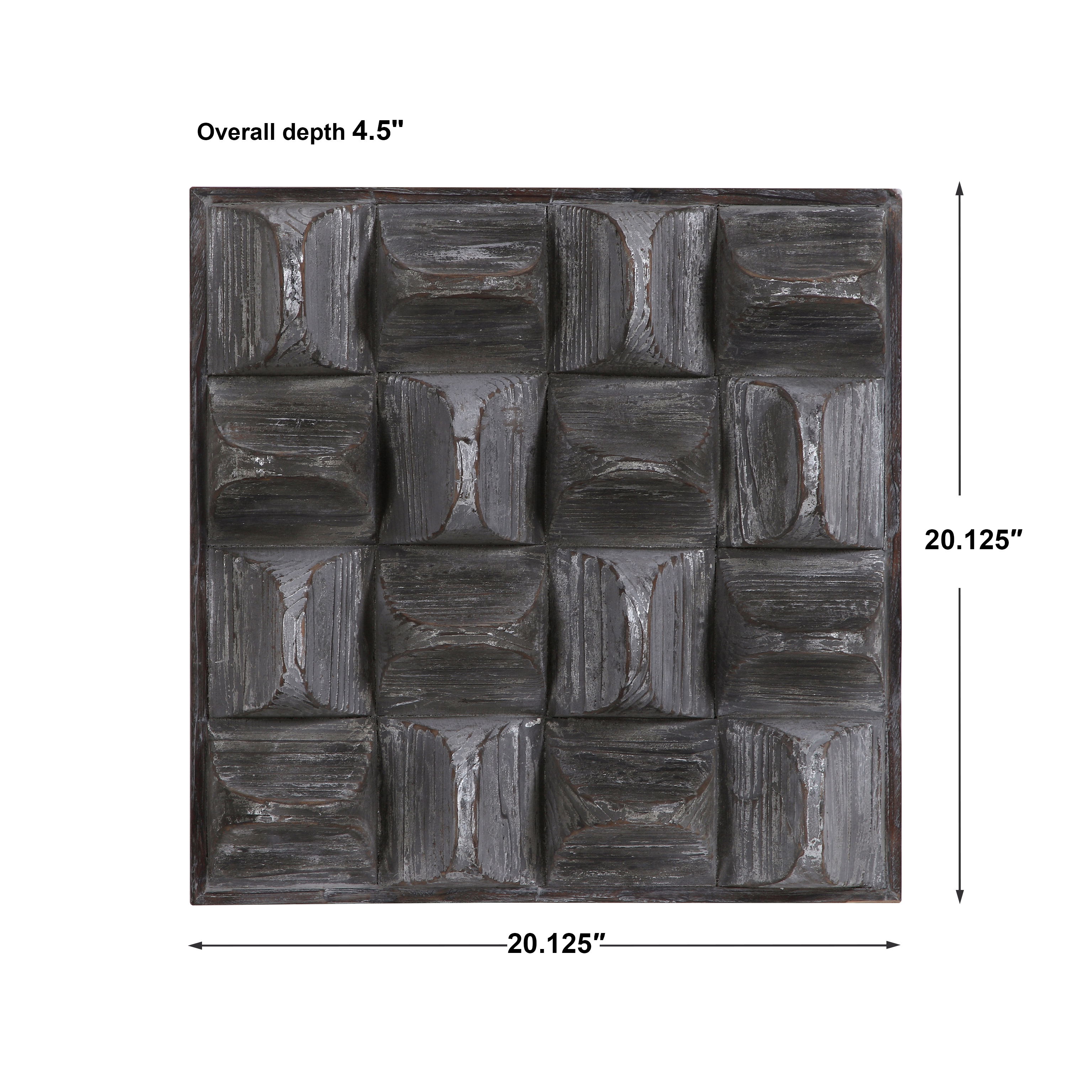 Pickford Wood Wall Decor, Sculptural Wall Art by Uttermost, 20.12" width x 20.12" height x 4.5" depth View 3