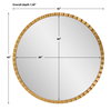 Dandridge Gold Round Mirror, by Uttermost, 3'6" width x 3'6" height x 1.38" depth thumbnail 3