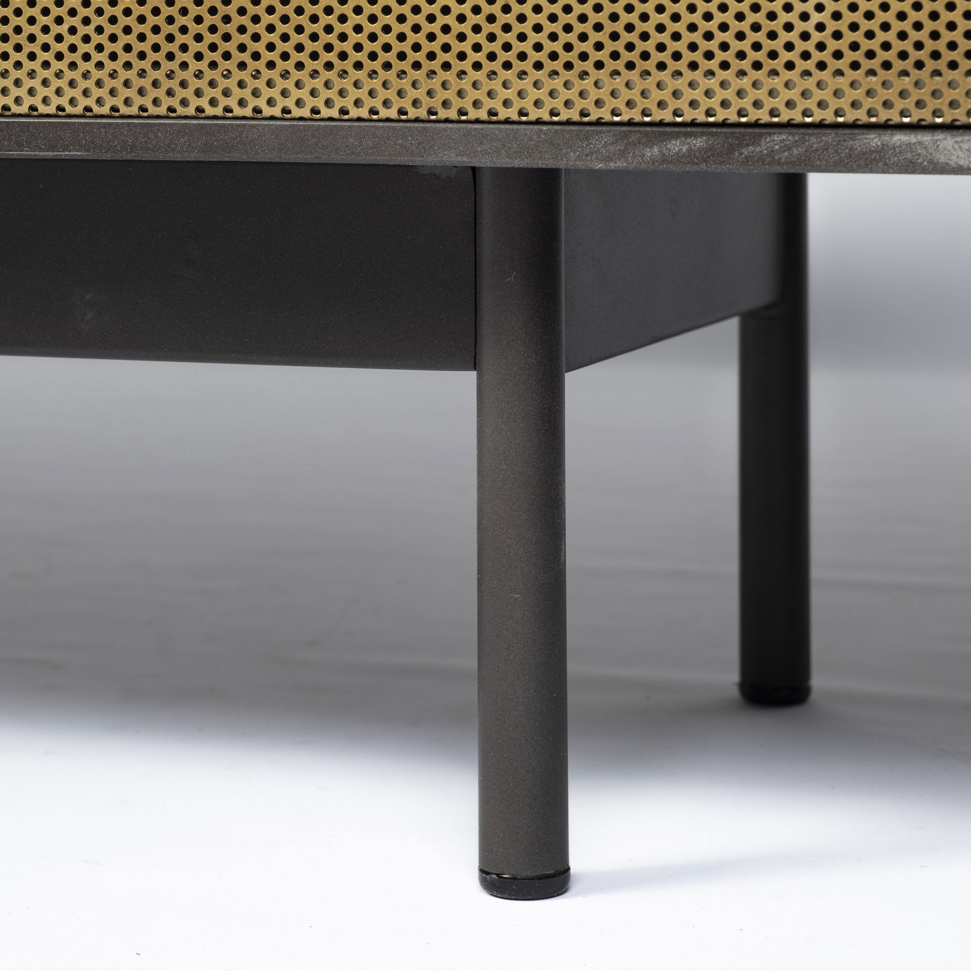 Newsome II 79Lx16Wx33H Black and Gold Metal 4 Cabinet Door Sideboard large image 