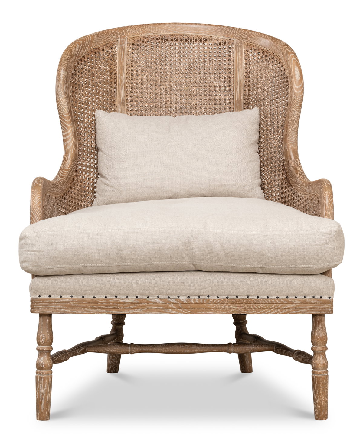 Randolph Wing Chair, by Sarreid, 2'7" length x 2'4" width x 3'2" height View 7