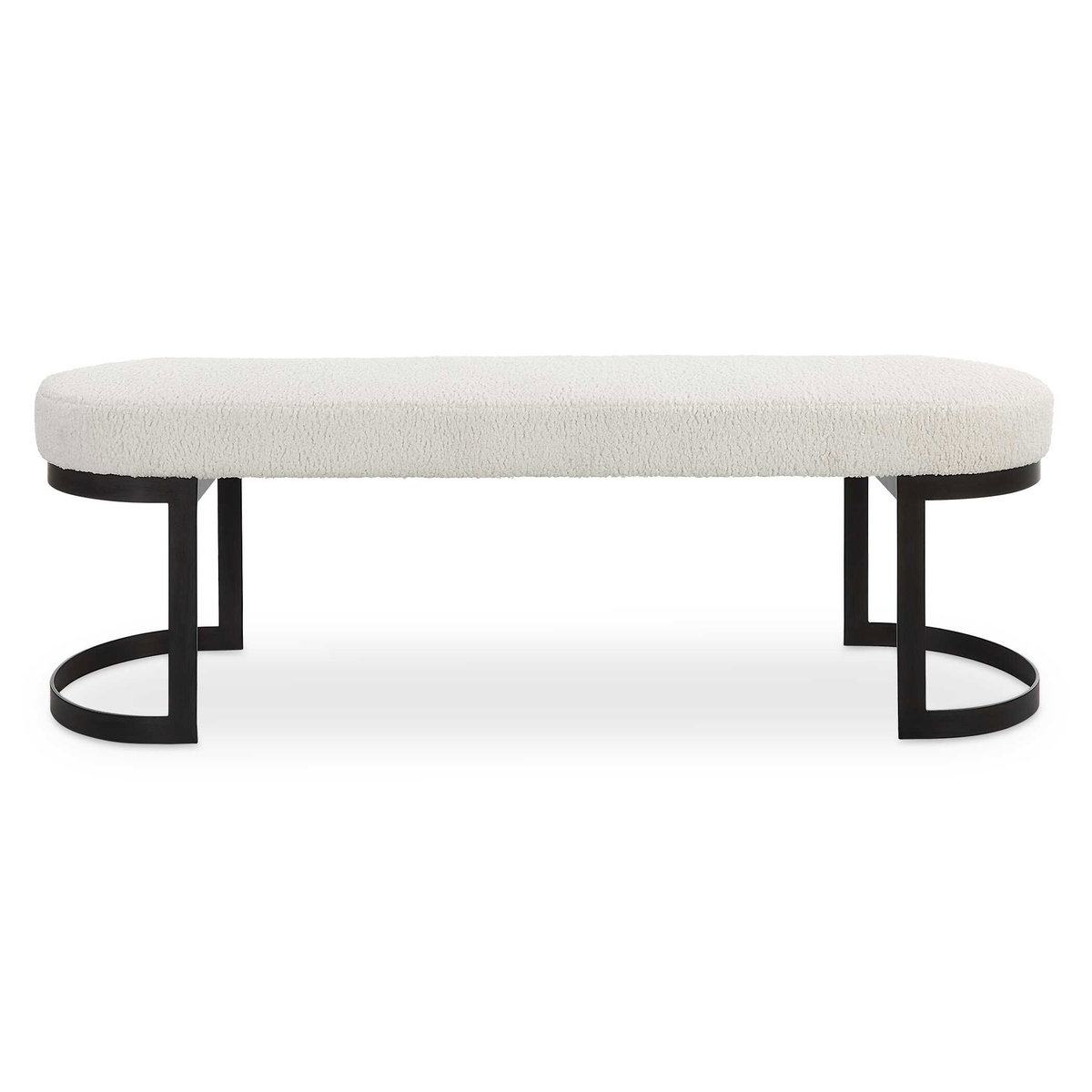 Infinity Black Bench, Benche by Uttermost, 60" width x 19" height x 16.25" depth View 1